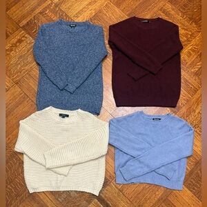 Elegant Women's Crew Neck Sweater Collection - Blue, Burgundy, Cream